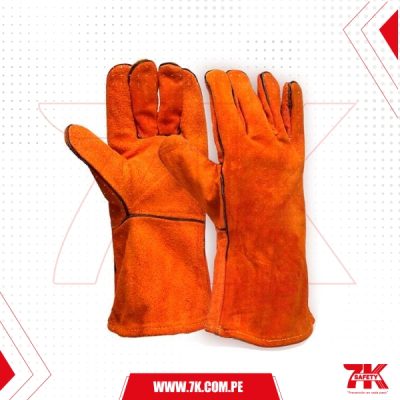 Guante Cuero Soldador Carnaza Naranjo Steelpro