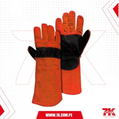 Guante Cuero Soldador Naranjo-Negro Steelpro