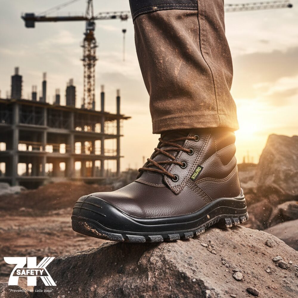 Bota Worker Marrón Steelpro | Calzado de Seguridad Industrial Antideslizante
