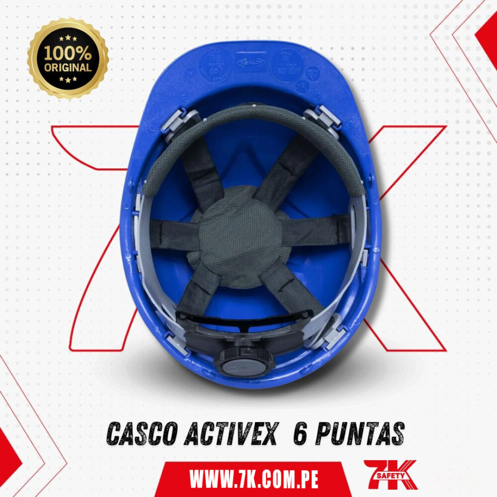 Casco de Seguridad Activex I con Arnés de Cinta de 6 Puntas y Ajuste Ratchet - Imagen 2