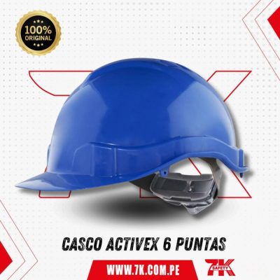 Casco de Seguridad Activex I con Arnés de Cinta de 6 Puntas y Ajuste Ratchet