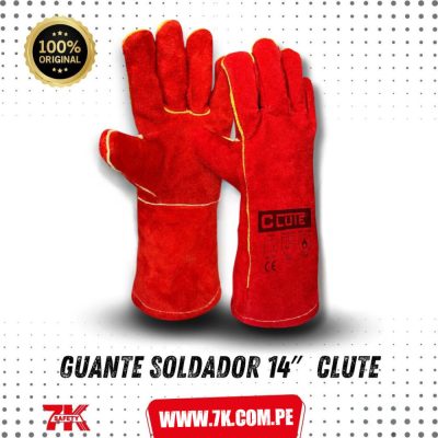 Guante Soldador 14″ Carnaza Rojo – AS080 Clute