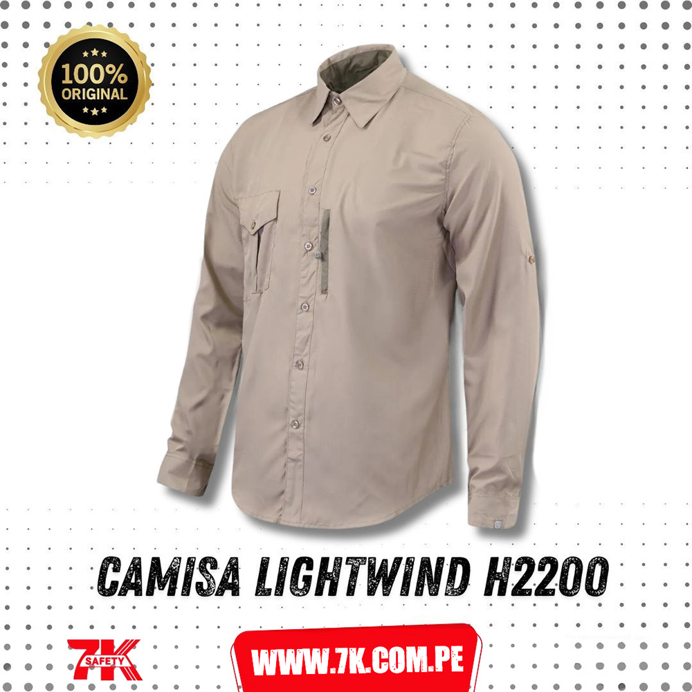 Camisa Lightwind H2200 Poliéster Beige - Imagen 2
