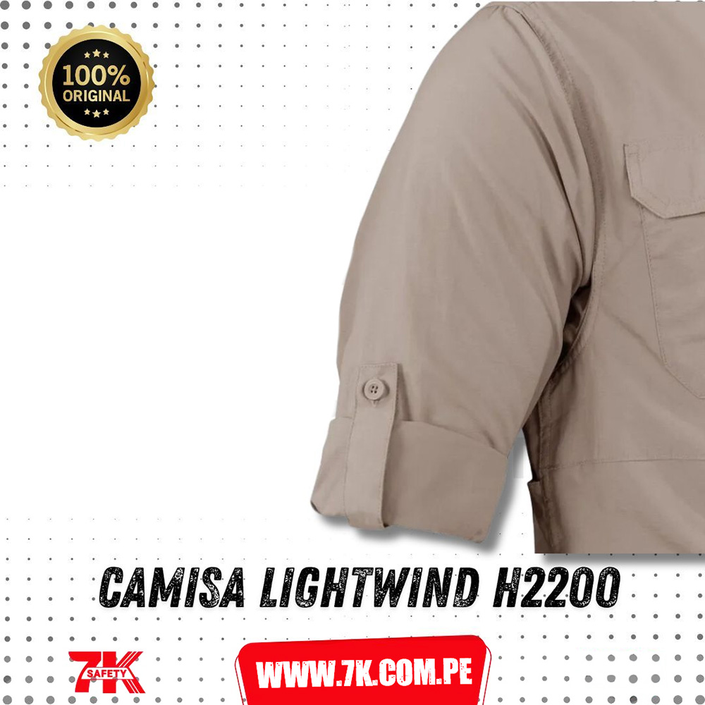 Camisa Lightwind H2200 Poliéster Beige - Imagen 4