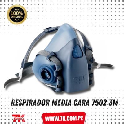 Respirador Media Cara 3M 7502 | Mascarilla Reutilizable de Silicona para Protección Respiratoria Industrial