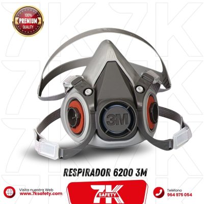 respirador media cara 6200 3m reutilizable con filtros