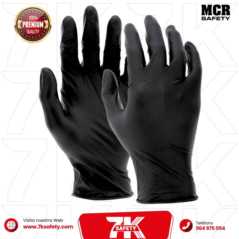 Guante 6016B quirúrgico negro MCR Safety de precisión